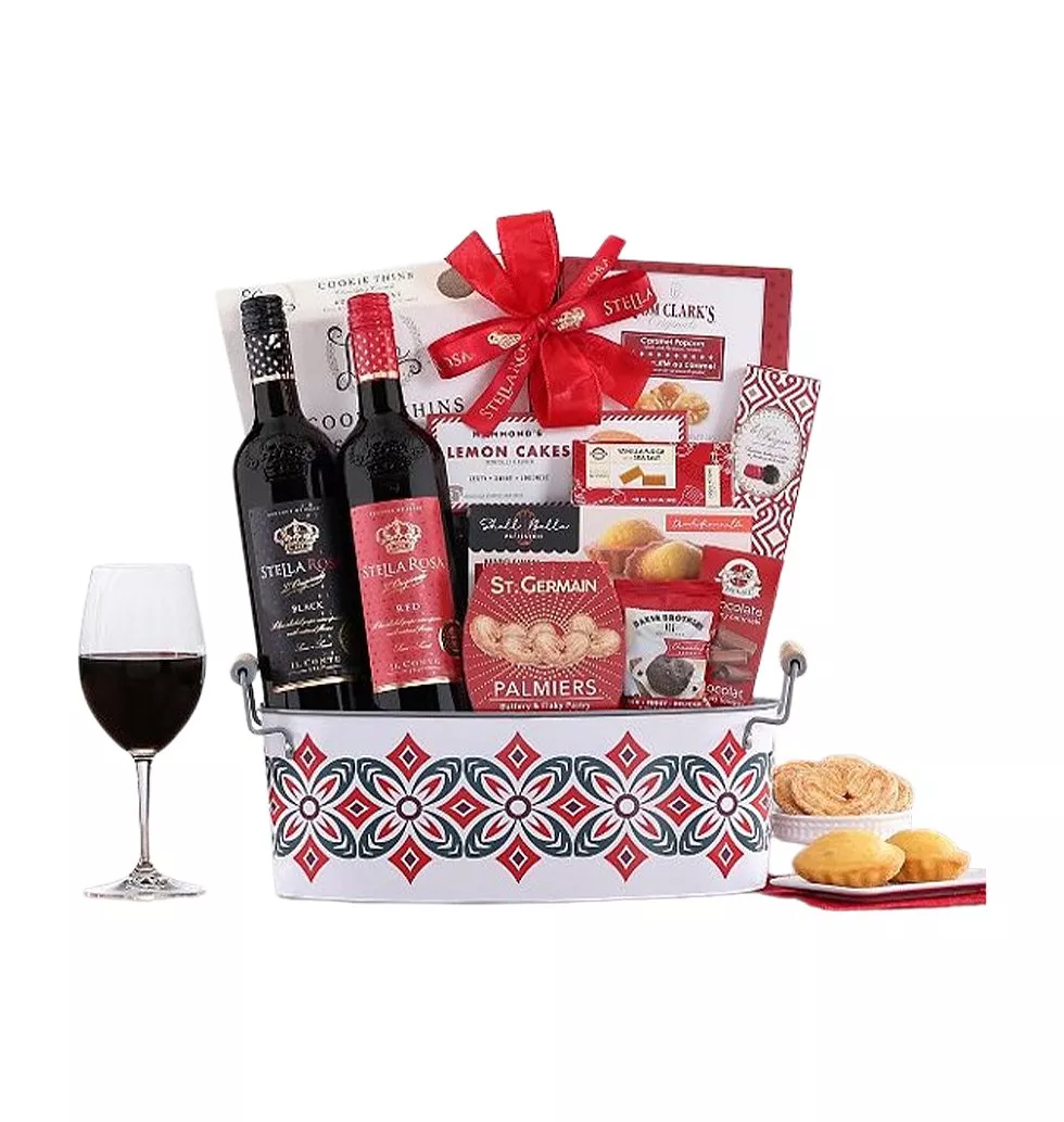 Berry Bliss Wine & Treats Basket