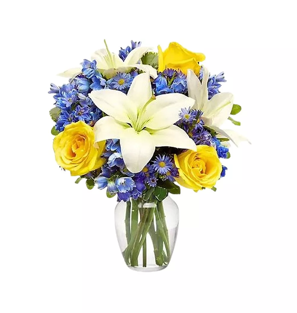 Charming Floral Bouquet with Vase