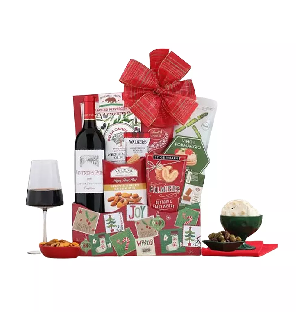 Merry Moments Wine & Snack Set