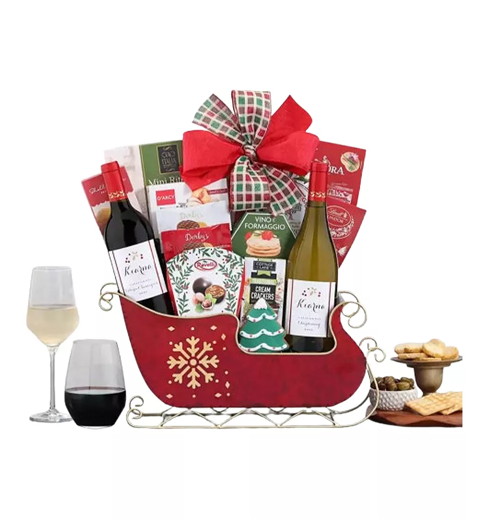 Merry Moments Wine Gift Sleigh