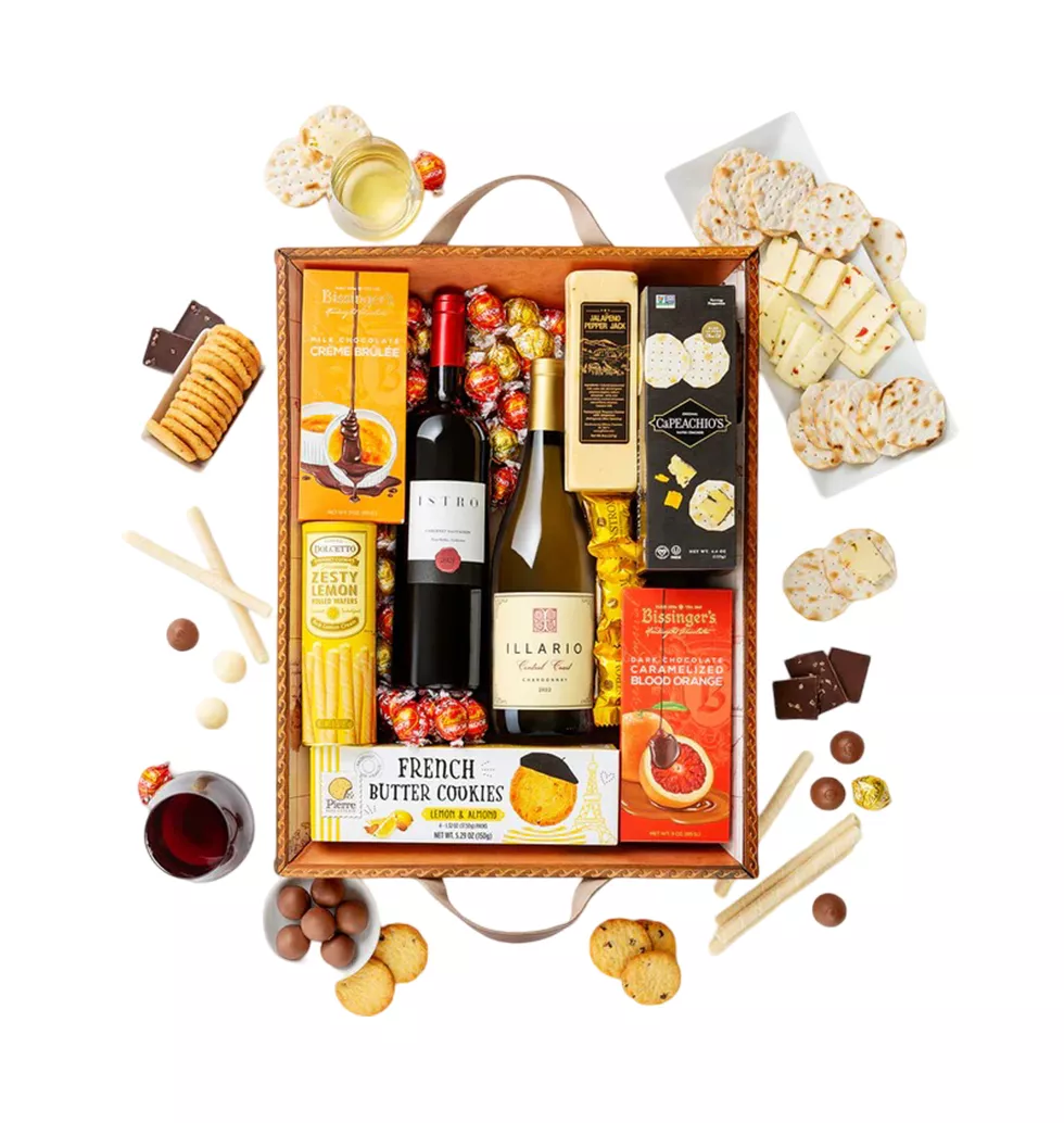 Cheers & Treats Wine Basket